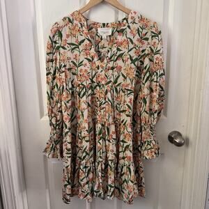 Pomander Place Floral Tiered Dress Medium Kenzo Boho Peasant Fairy Cottage